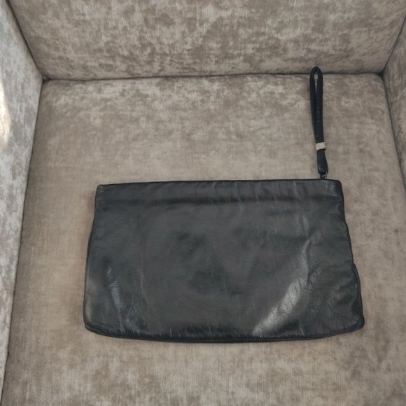 BRIXTON Vintage Black Leather  Clutch - Picture 6 of 6